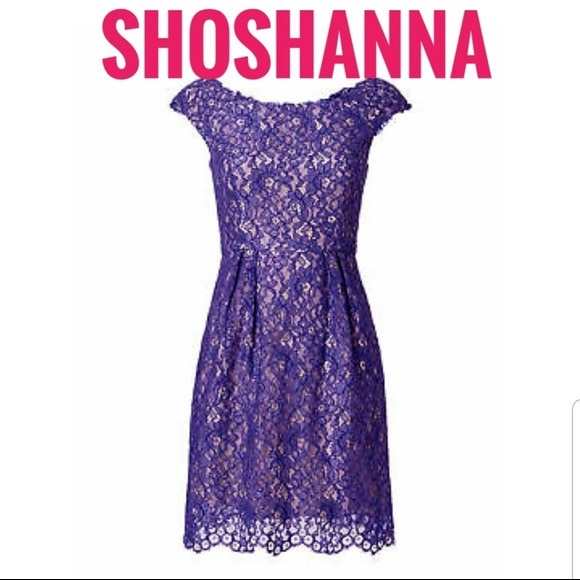 Shoshanna Dresses & Skirts - Purple Floral Lace Dress